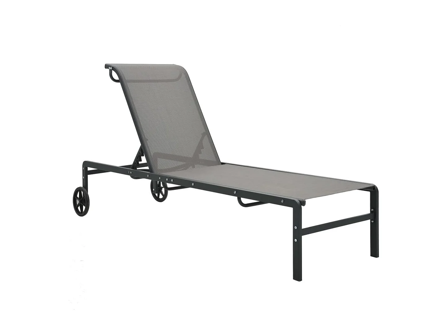 Chaises longues lot de 2 avec table Textilène et acier