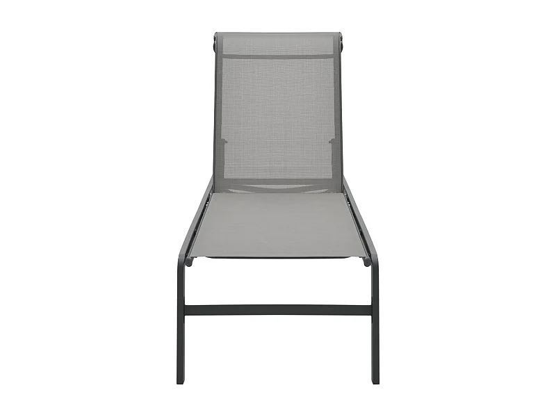 Chaises longues lot de 2 avec table Textilène et acier