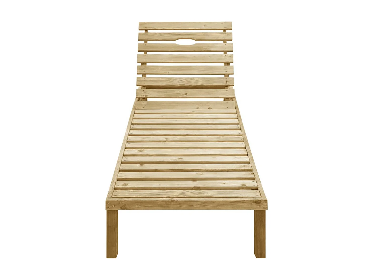 Chaise longue avec coussin crème Bois de pin imprégné