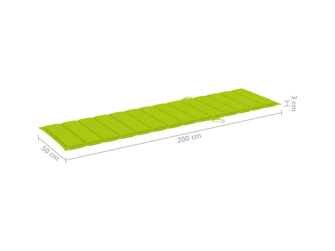 Chaise longue avec table et coussin Bois de teck solide