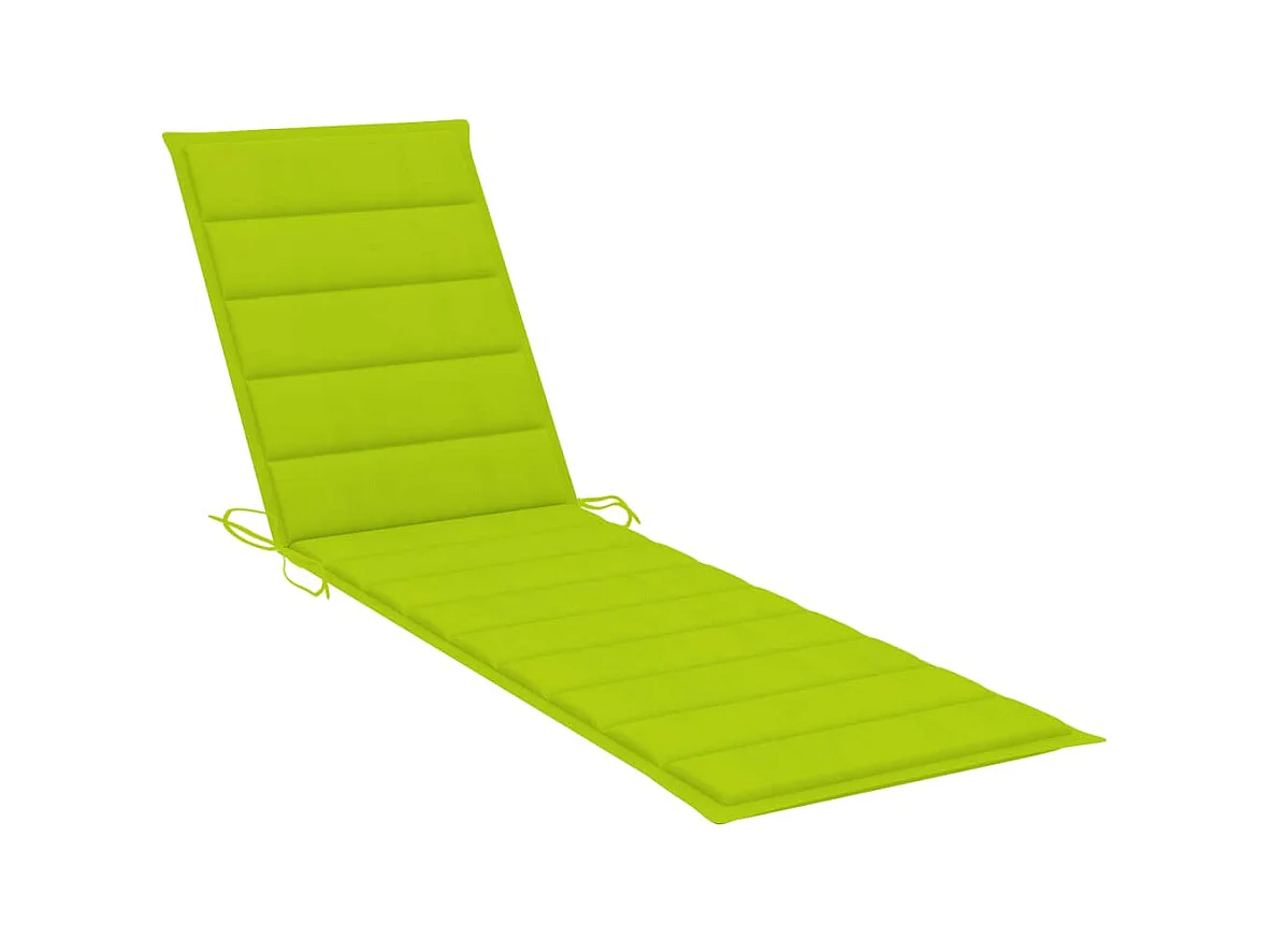 Chaise longue avec table et coussin Bois de teck solide