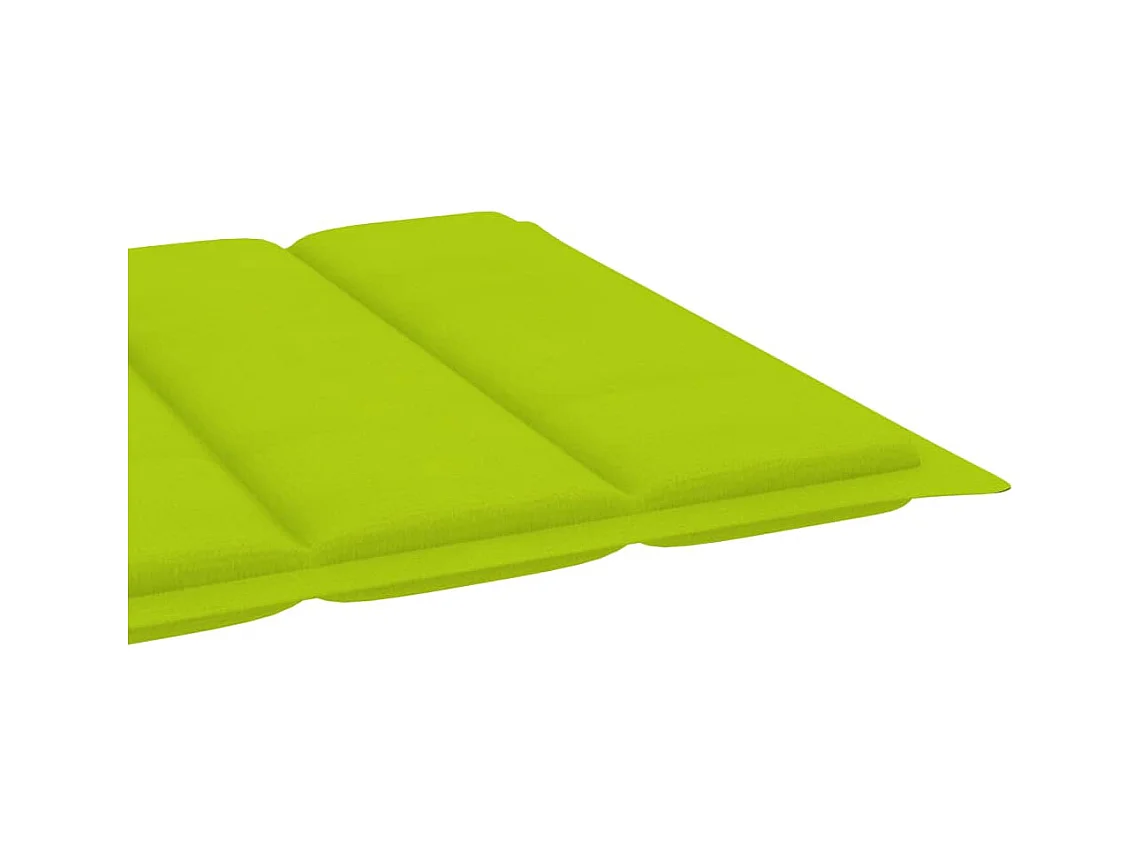 Chaise longue avec table et coussin Bois de teck solide