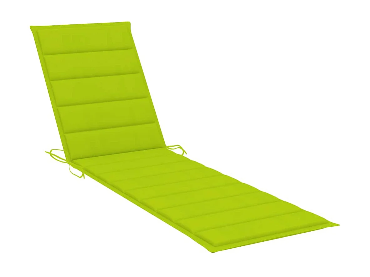 Chaise longue avec table et coussin Bois de teck solide