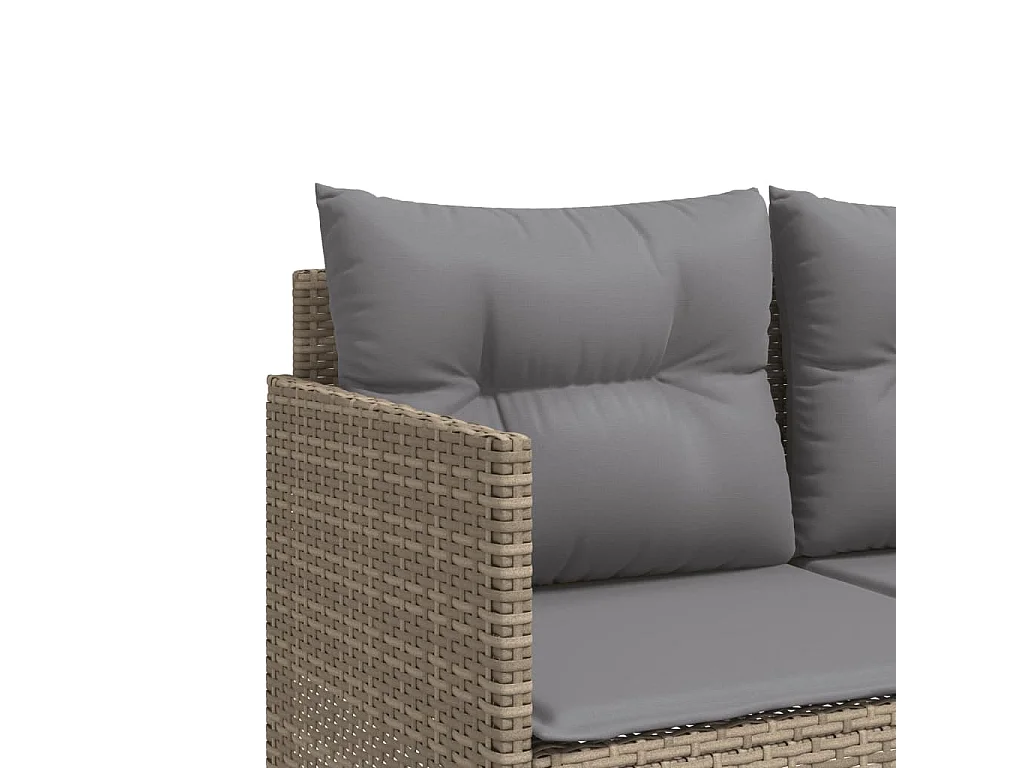 Chaise longue met beige kunsthars rieten kussens