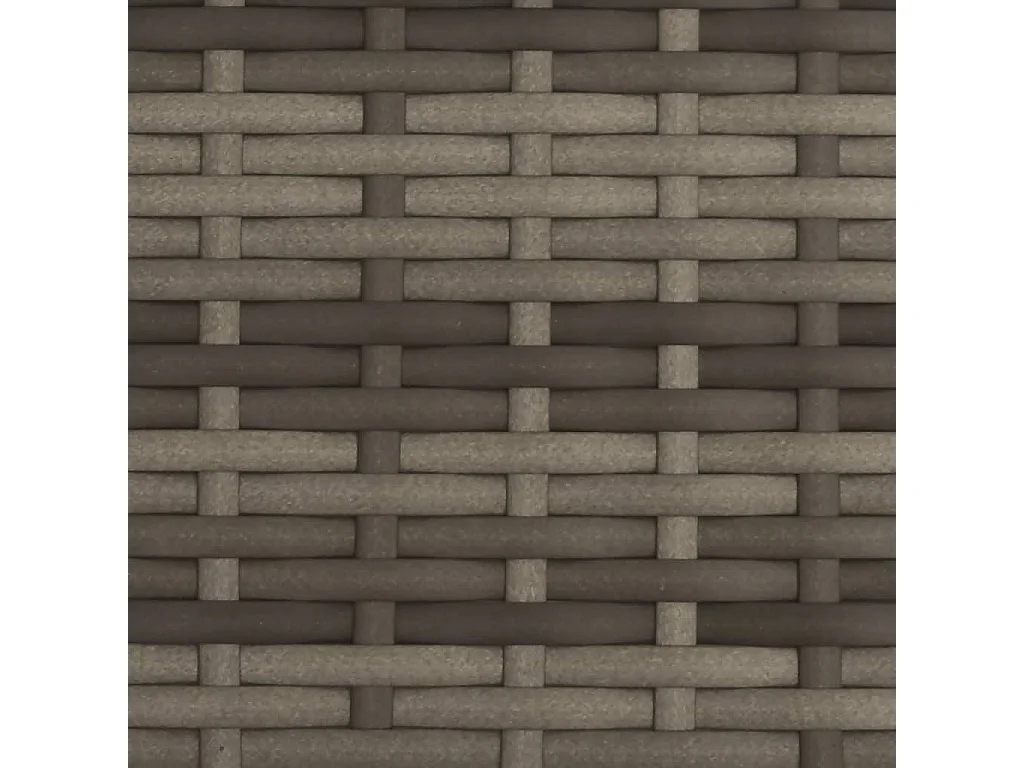 Chaise longue double avec auvent et coussins en polyrotin gris