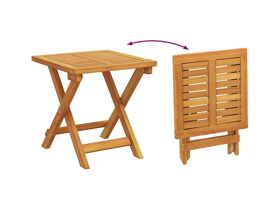 Chaise longue avec table bois massif d'acacia
