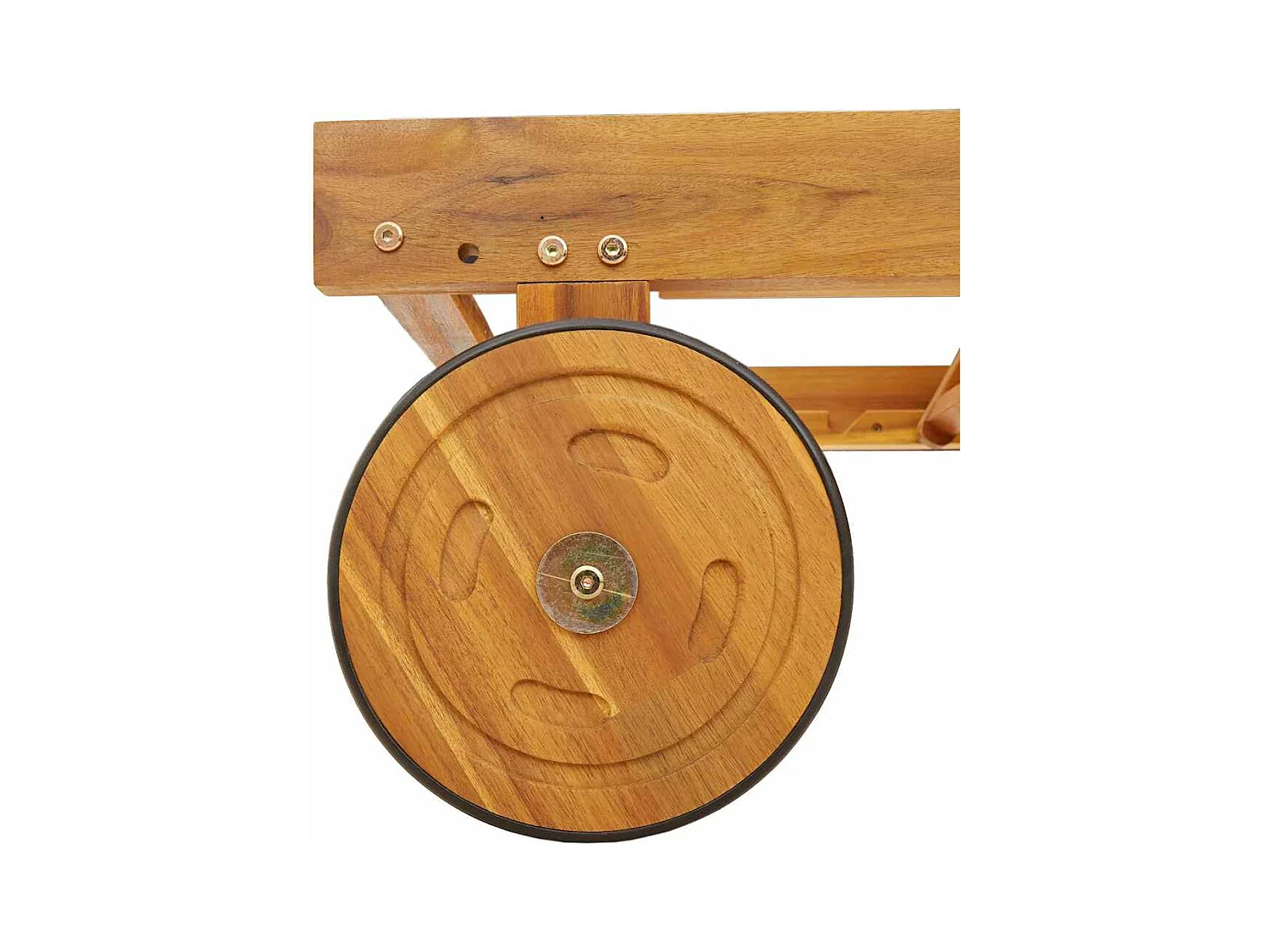 Chaise longue avec table bois massif d'acacia