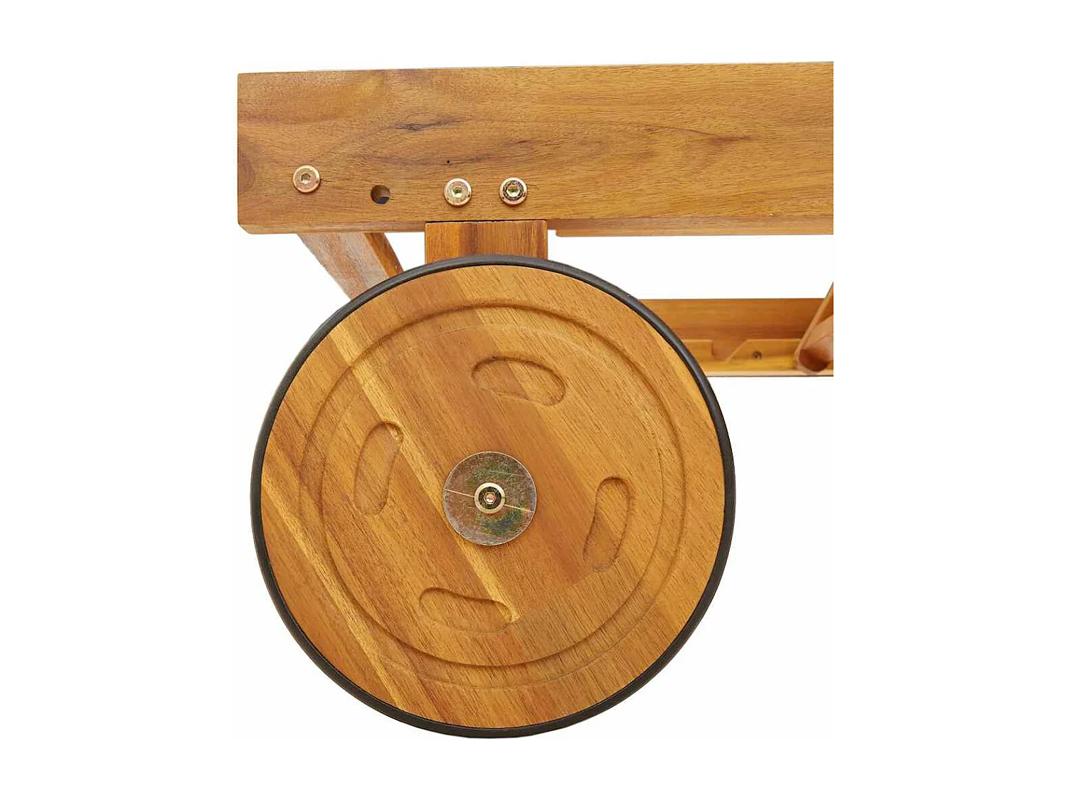 Chaise longue avec table bois massif d'acacia