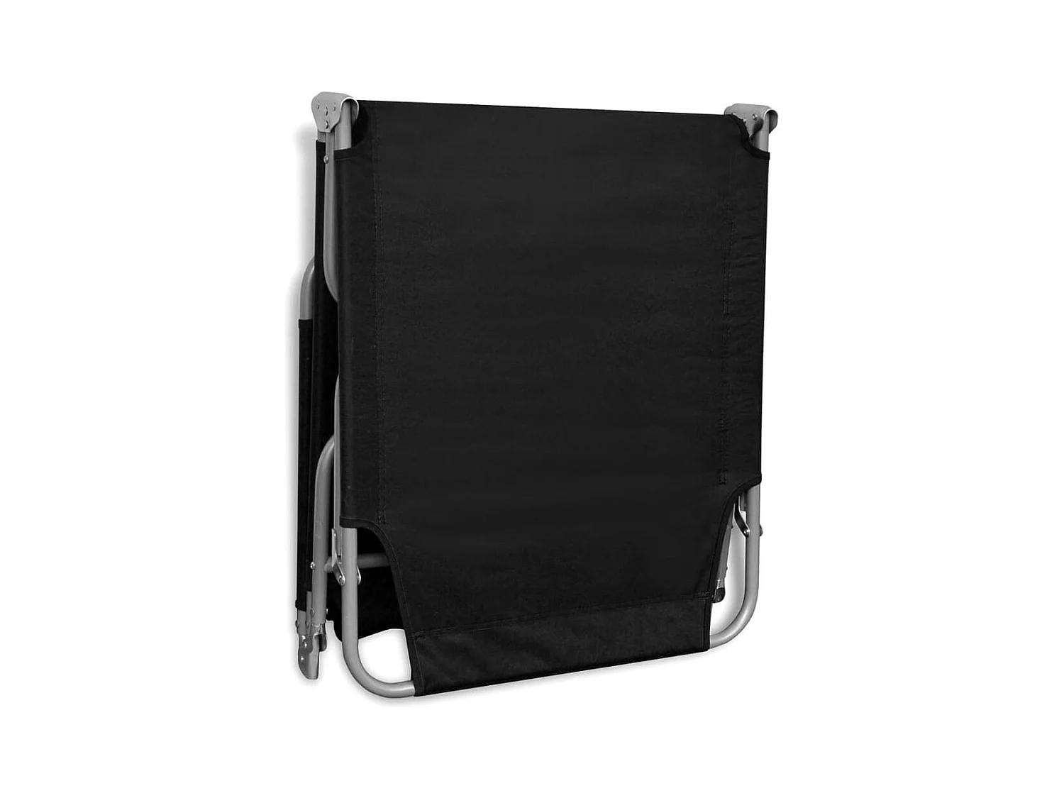 Opvouwbare loungestoel, zwart gepoedercoat staal