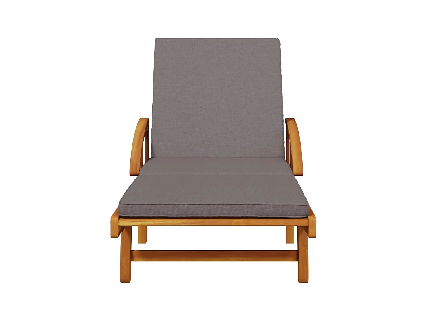 Chaise longue con cojín y mesa en madera maciza de acacia