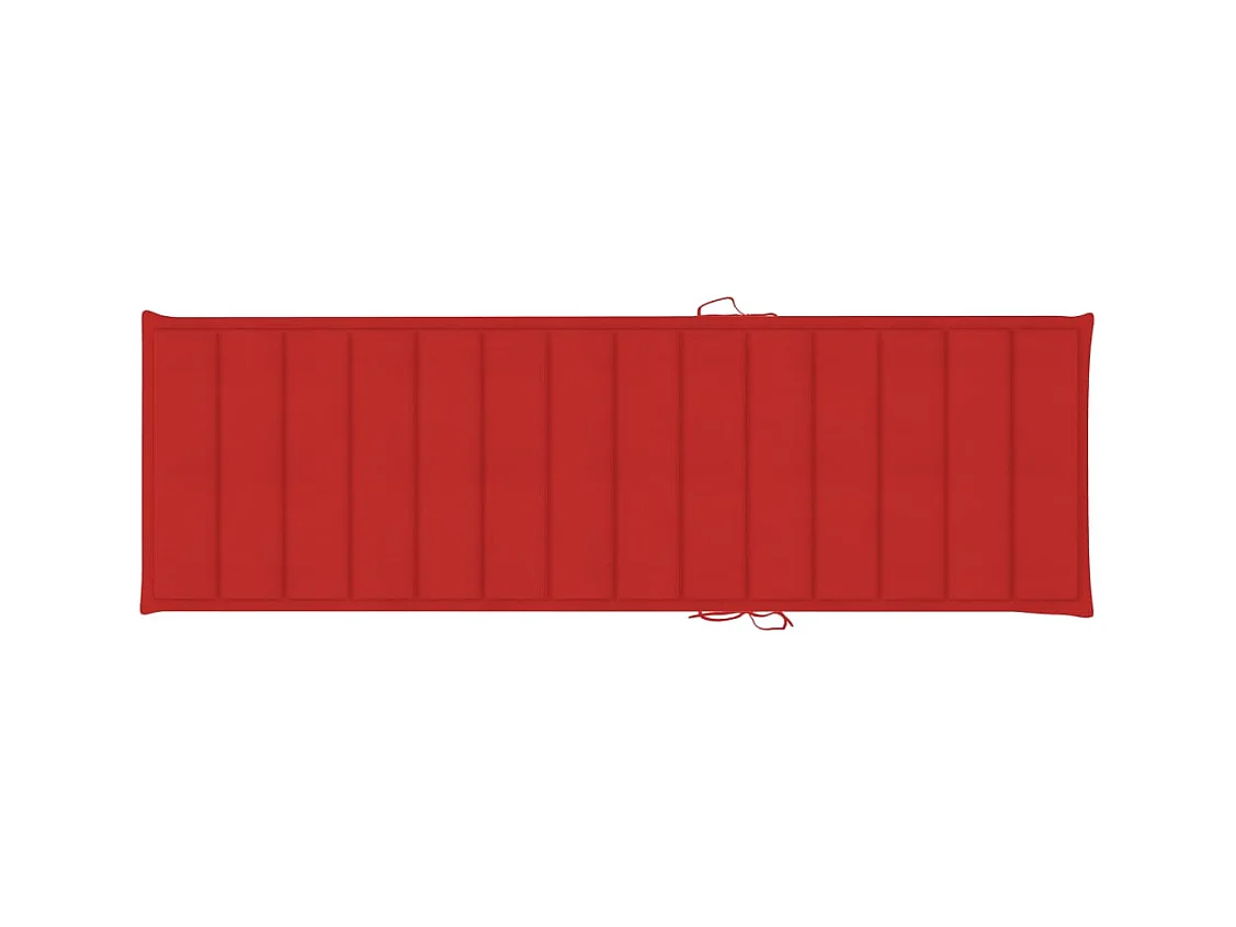 Chaise longue met rood kussen Geïmpregneerd grenenhout