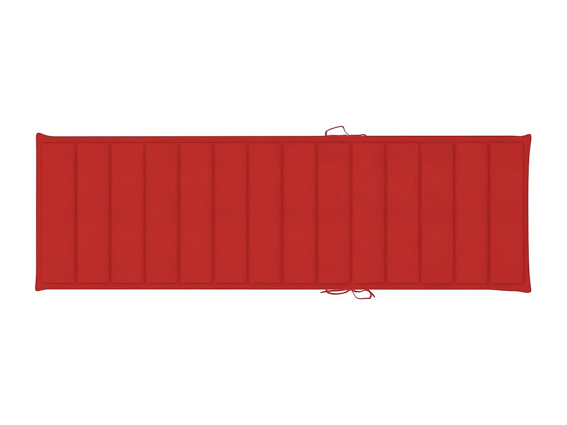 Chaise longue avec coussin rouge Bois de pin imprégné