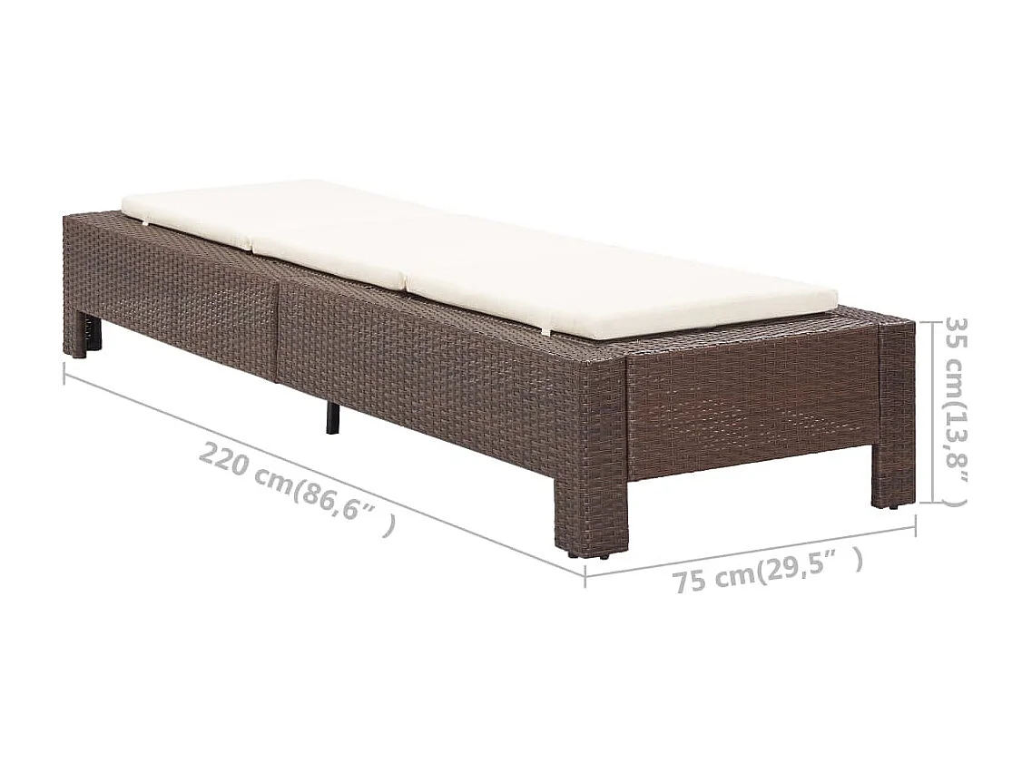 Transat avec coussin Marron Résine tressée