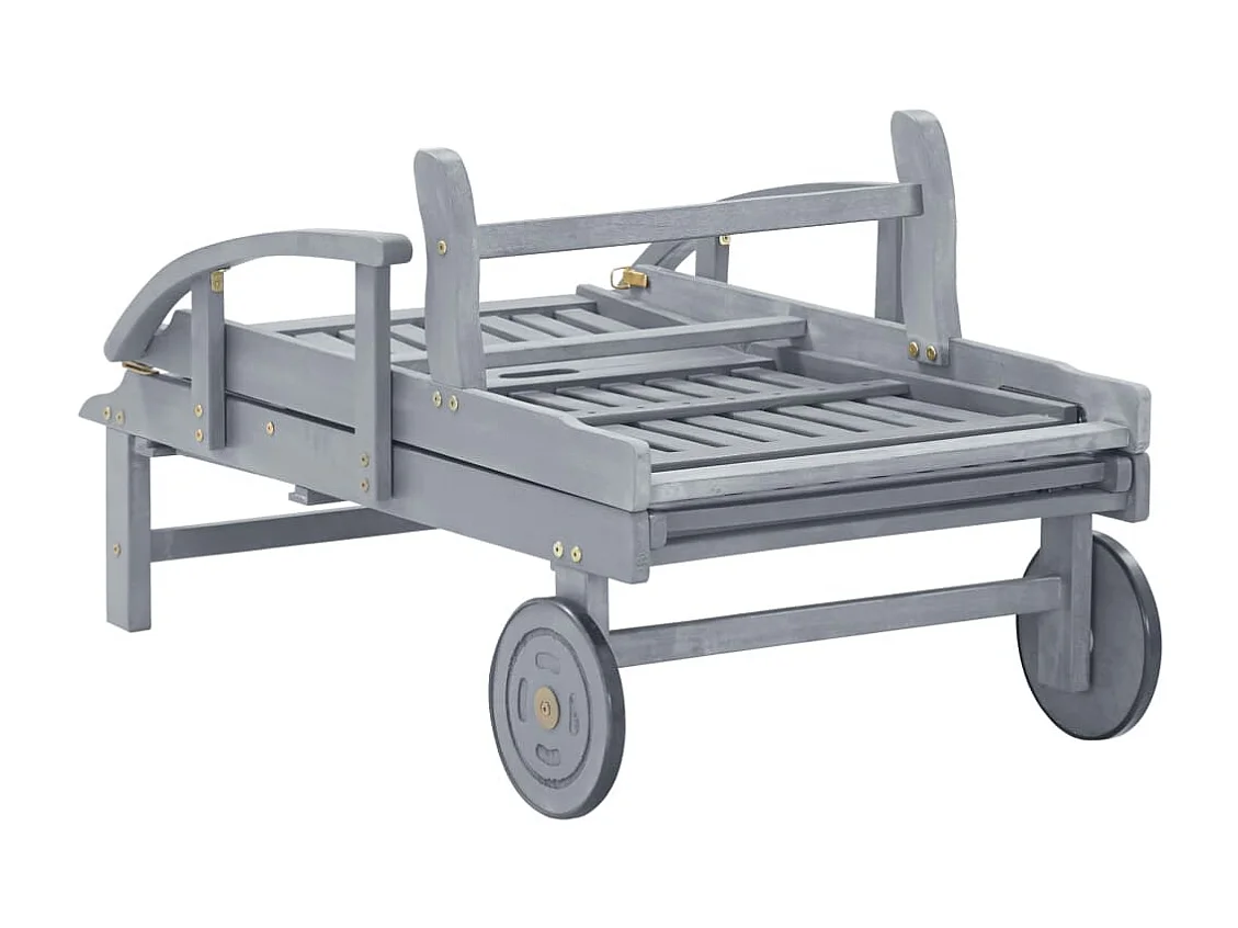 Chaise longue de jardin avec coussin Bois d'acacia solide