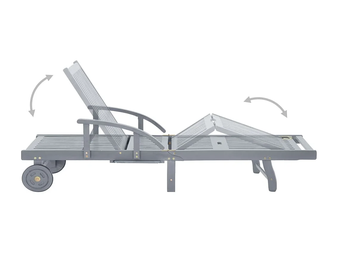 Chaise longue de jardin avec coussin Bois d'acacia solide