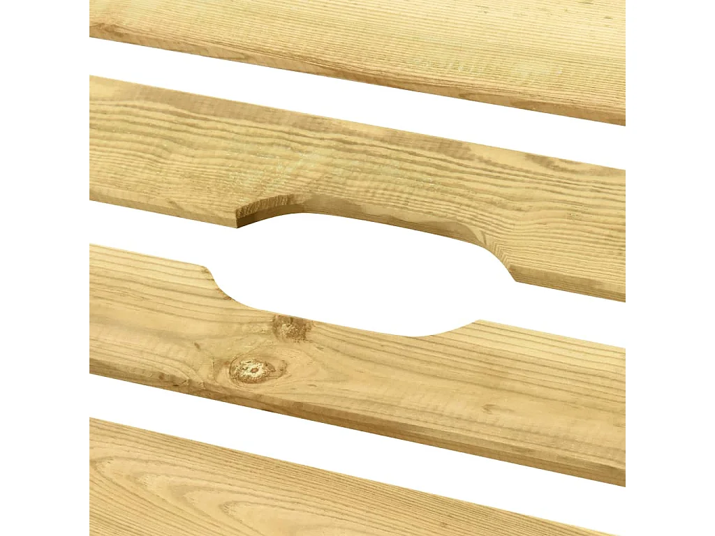 Chaise longue avec table Bois de pin imprégné de vert