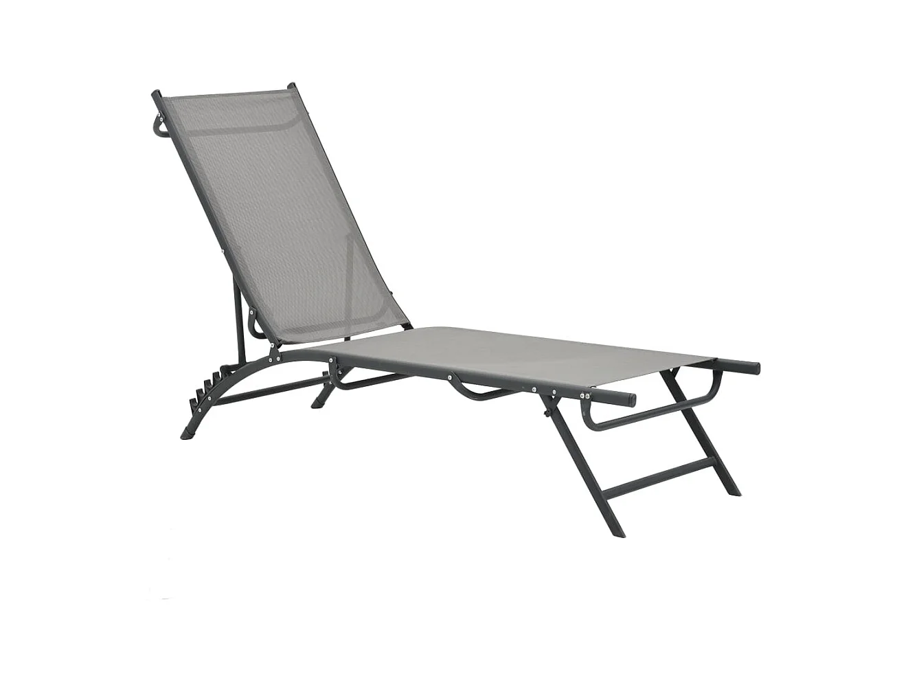 Set van 2 ligbedden in textiel en staal