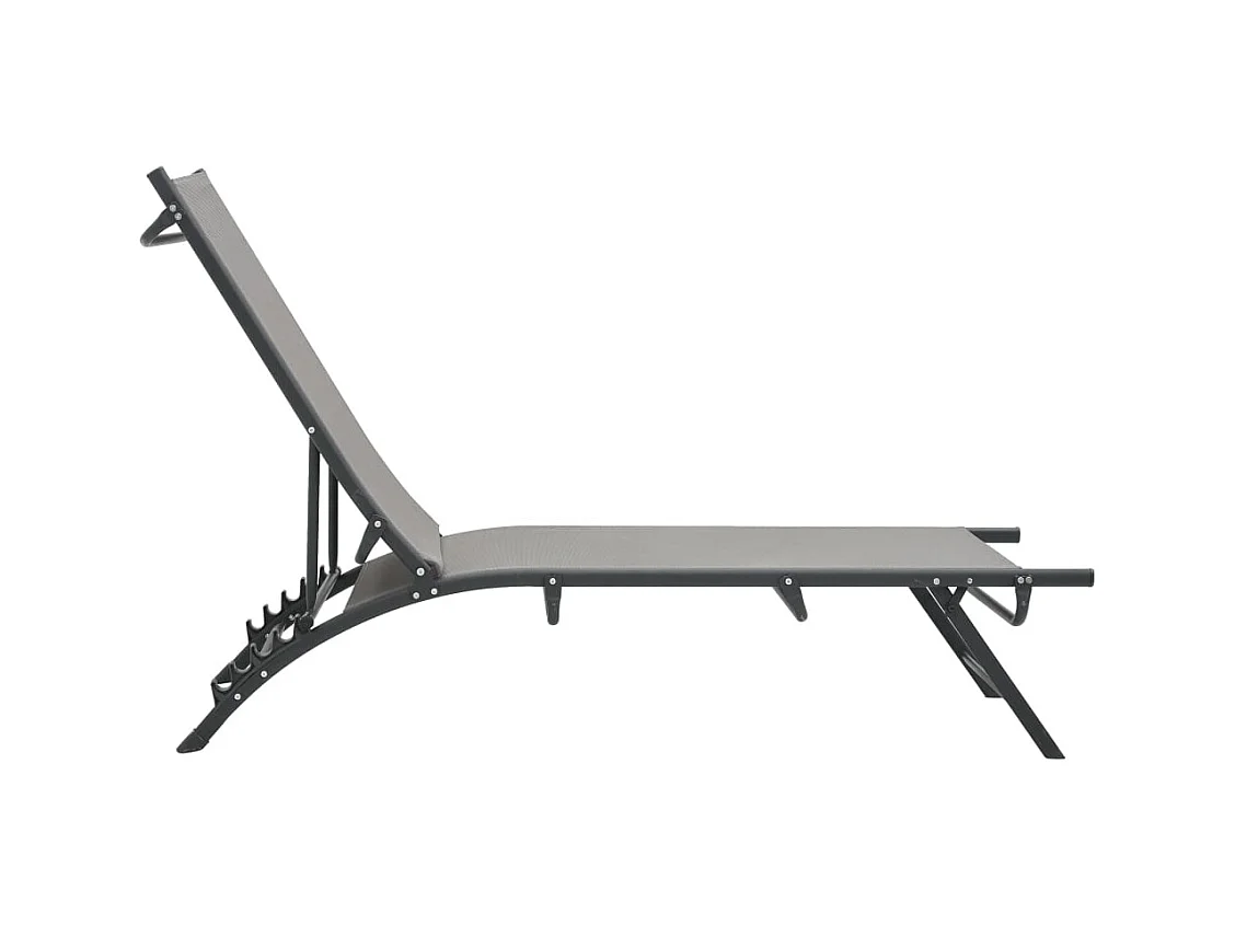 Set van 2 ligbedden in textiel en staal