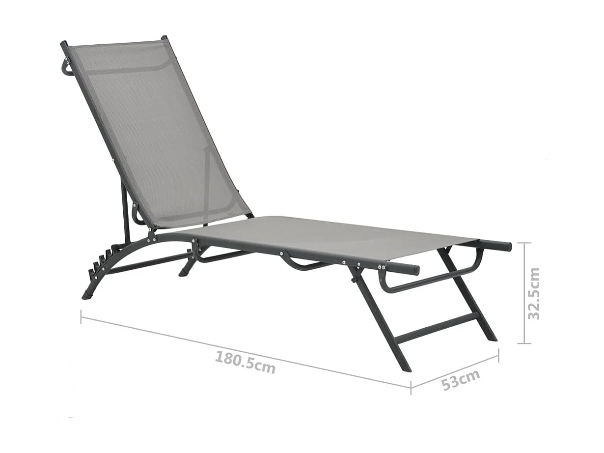 Set van 2 ligbedden in textiel en staal