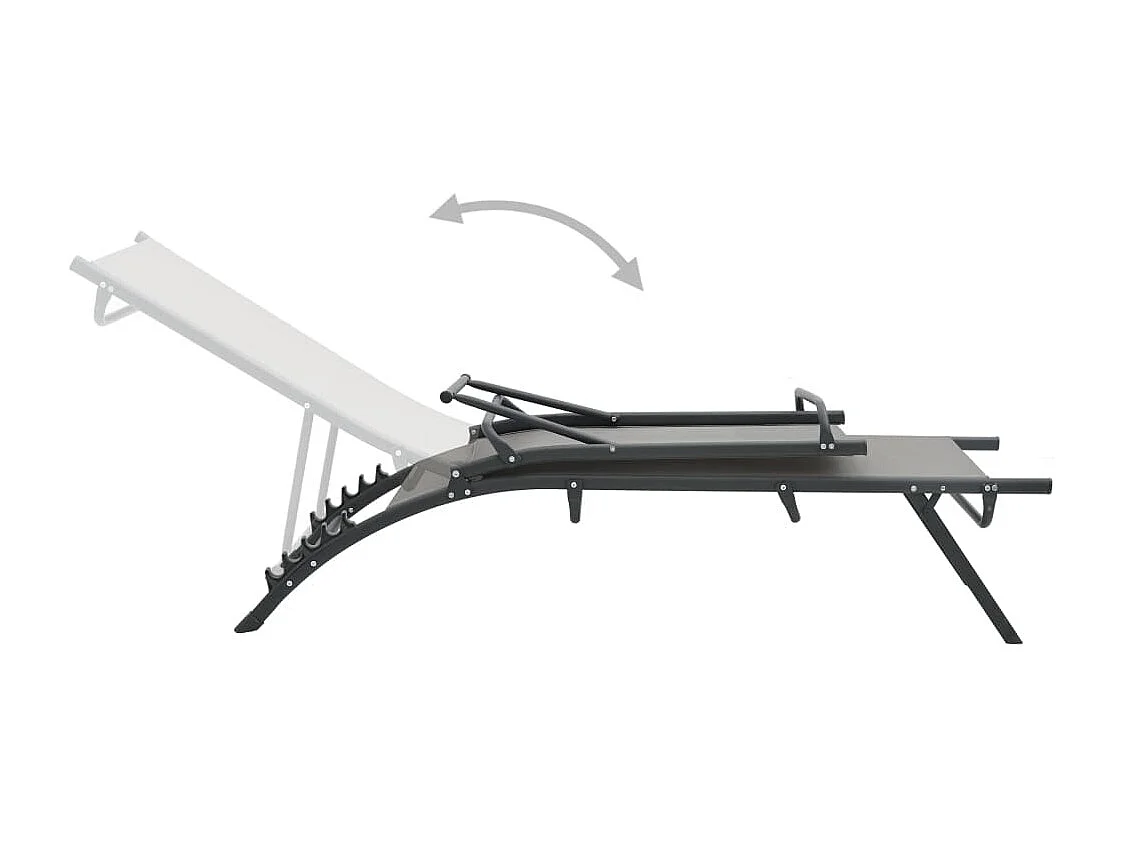 Conjunto de 2 tumbonas en textilene y acero