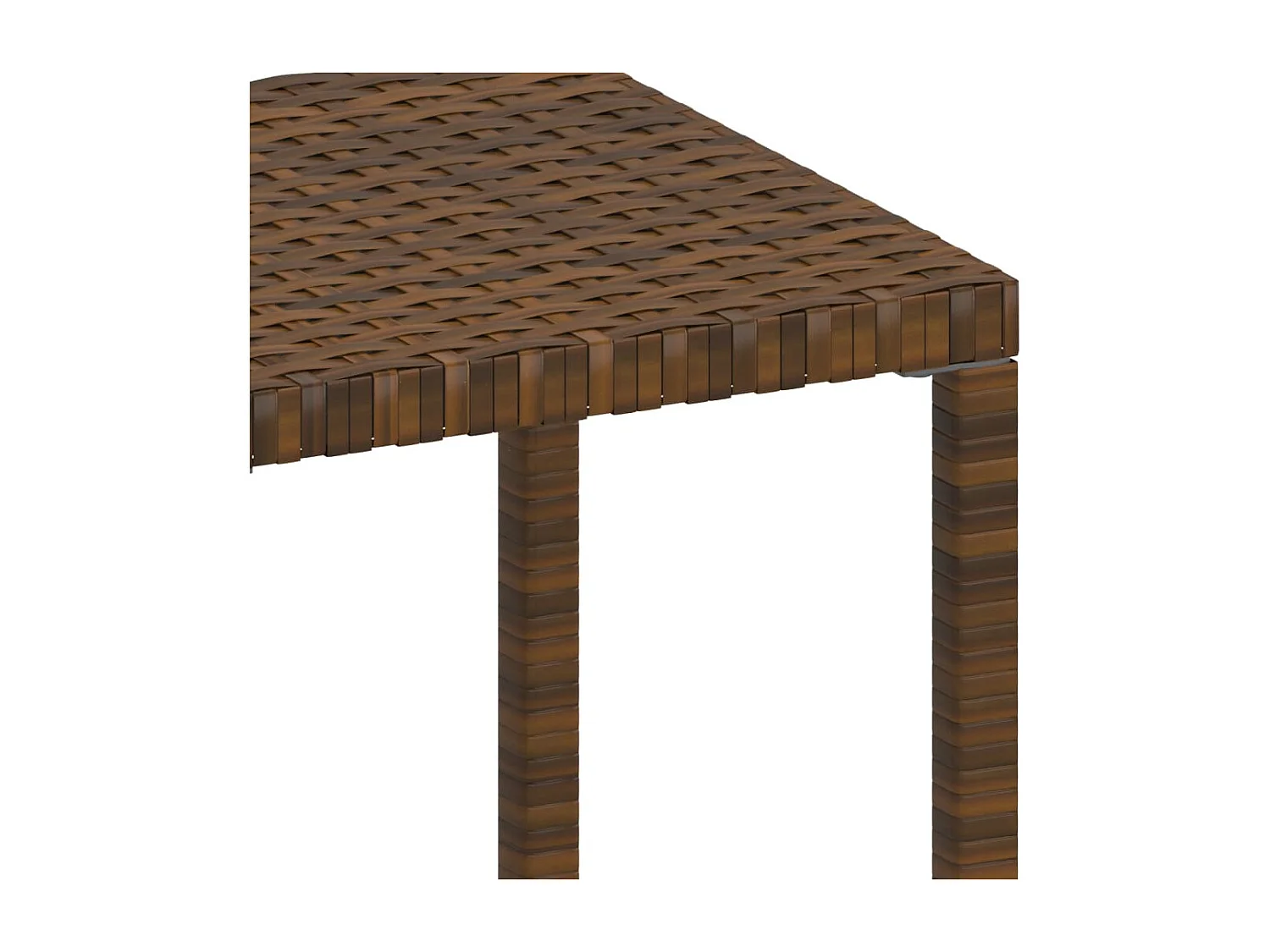 Set van 2 ligstoelen met tafel in bruin gevlochten hars