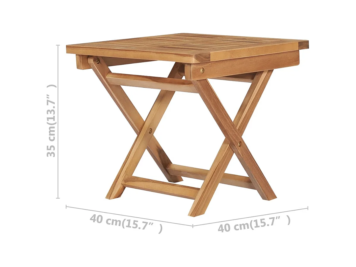 Salon de jardin pliable 3 pcs Bois de teck solide