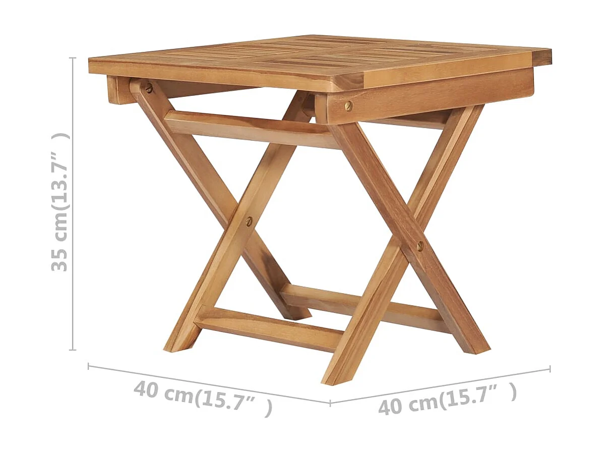 Salon de jardin pliable 3 pcs Bois de teck solide