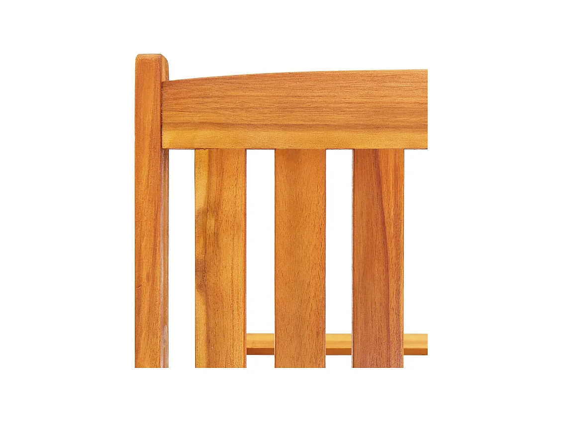 Chaises longues lot de 2 avec table et coussins Acacia solide