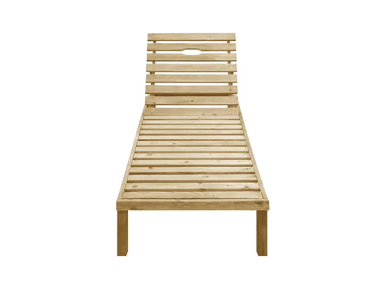 Chaise longue met rood geblokt kussen Geïmpregneerd grenenhout