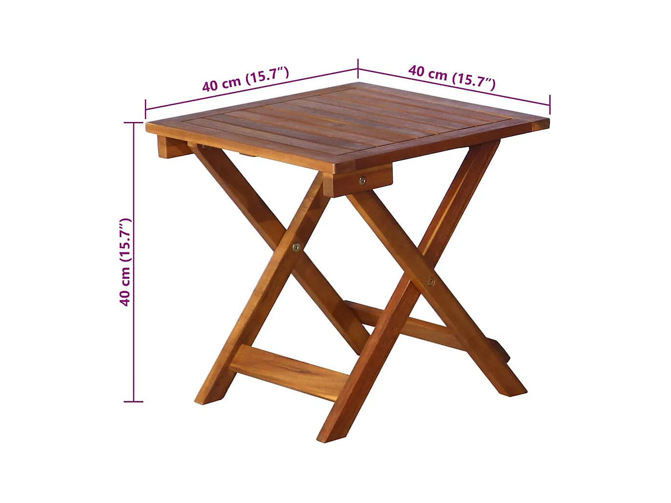 Poltrona da giardino con tavolo e cuscino in legno di acacia