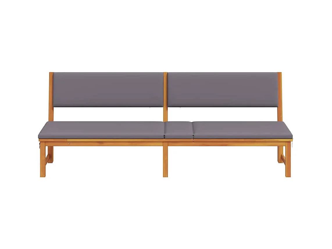 Transat 1-personne Marron 200 x 57 x 75cm Bois d'acacia massif