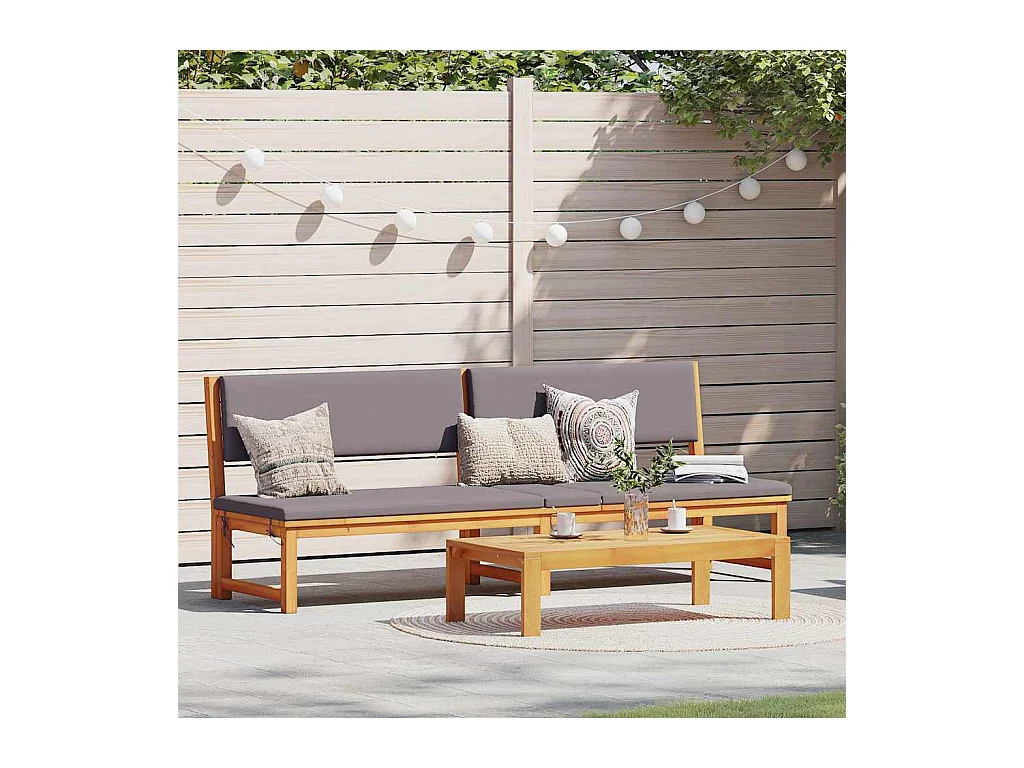 Transat 1-personne Marron 200 x 57 x 75cm Bois d'acacia massif