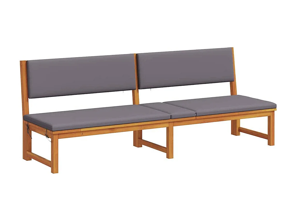 Transat 1-personne Marron 200 x 57 x 75cm Bois d'acacia massif