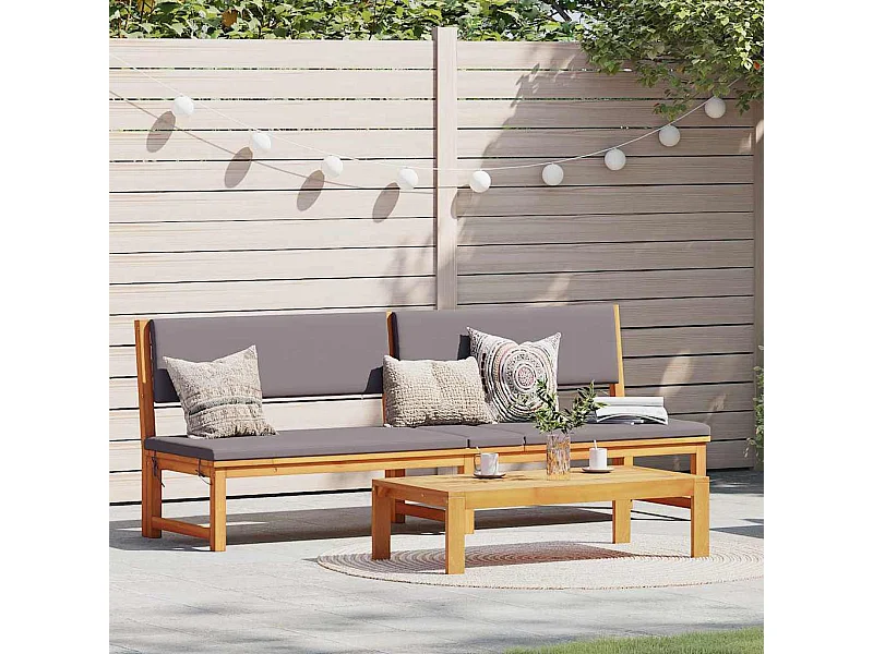 Transat 1-personne Marron 200 x 57 x 75cm Bois d'acacia massif