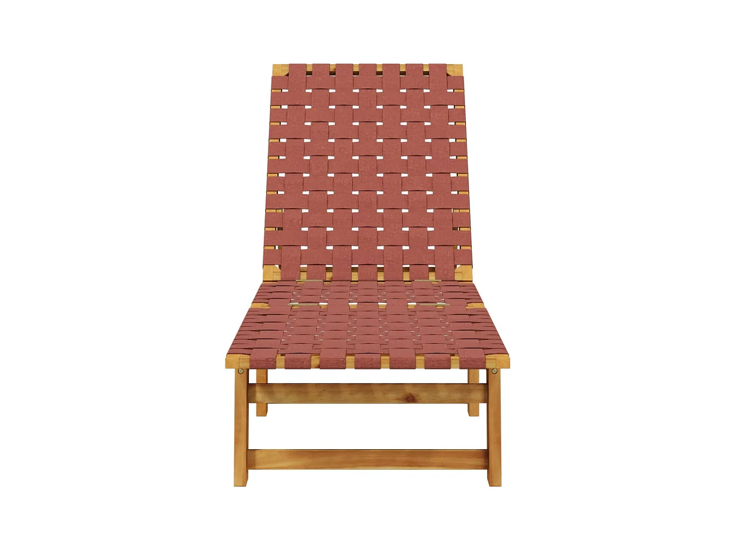 Chaises longues lot de 2 rouge bois d'acacia solide et tissu
