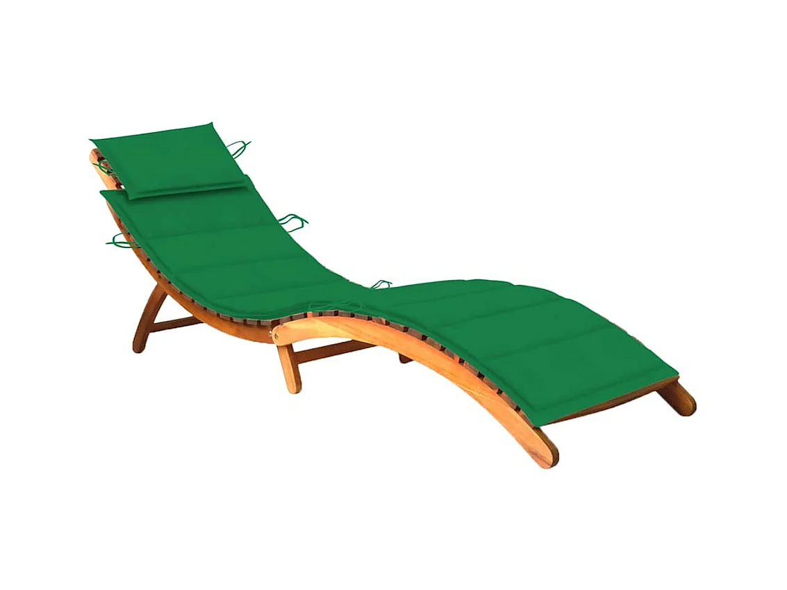 Poltrona da giardino con cuscino in legno massello di acacia