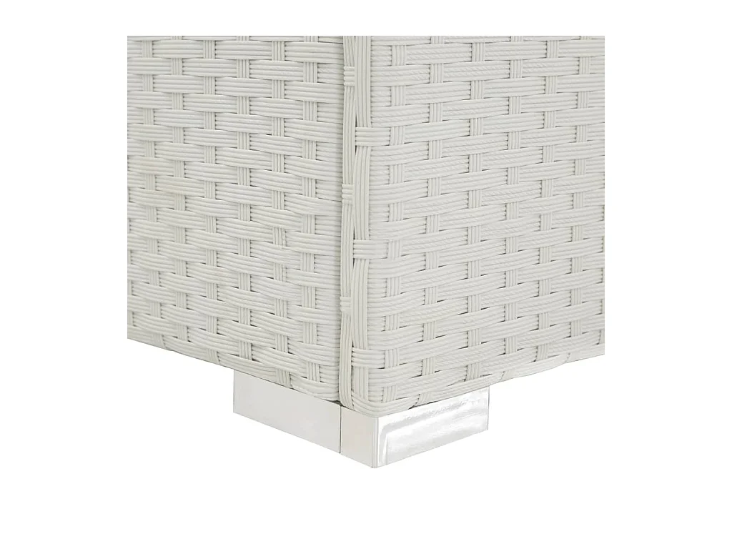 Chaise longue con cuscino Resina intrecciata bianca
