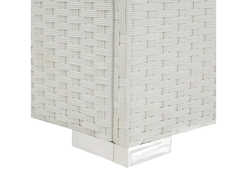 Chaiselongue mit Kissen, gewebtes Harz in Weiß