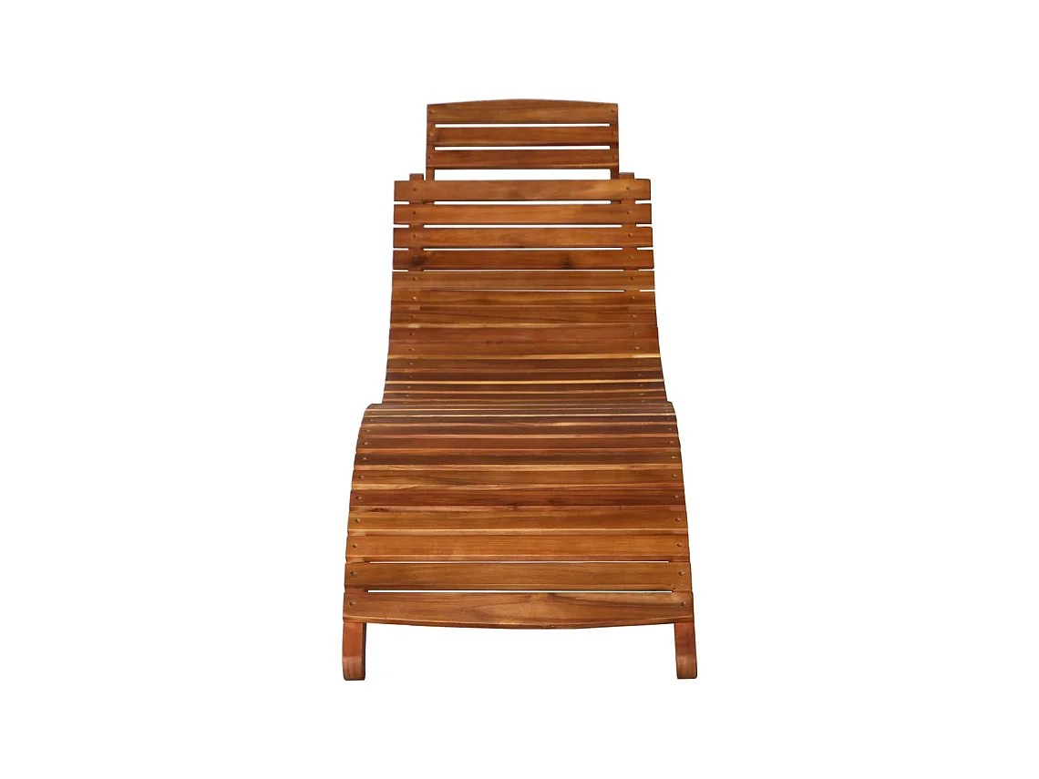 Chaise longue met tafel Massief acaciahout Bruin