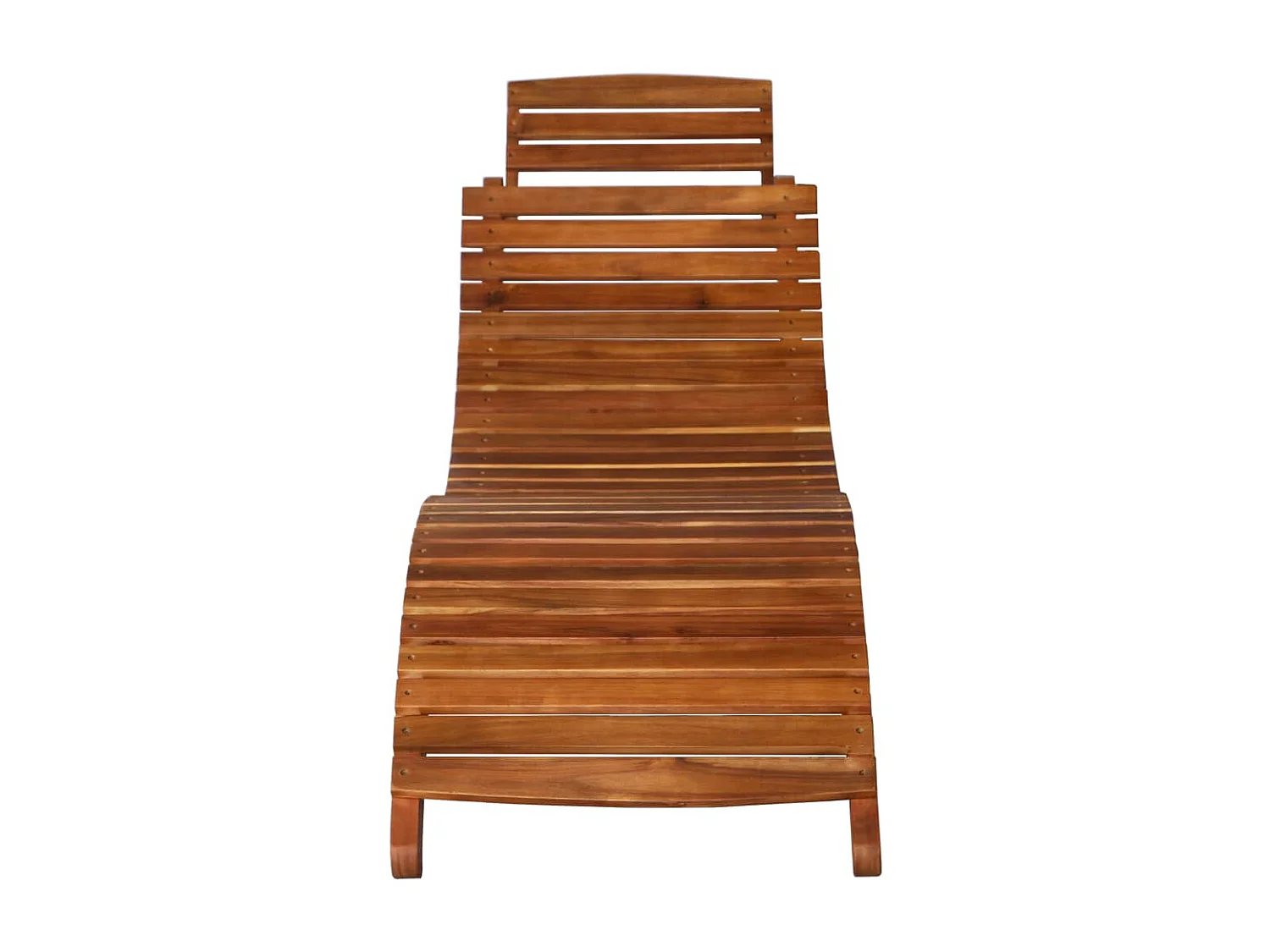 Chaise longue met tafel Massief acaciahout Bruin