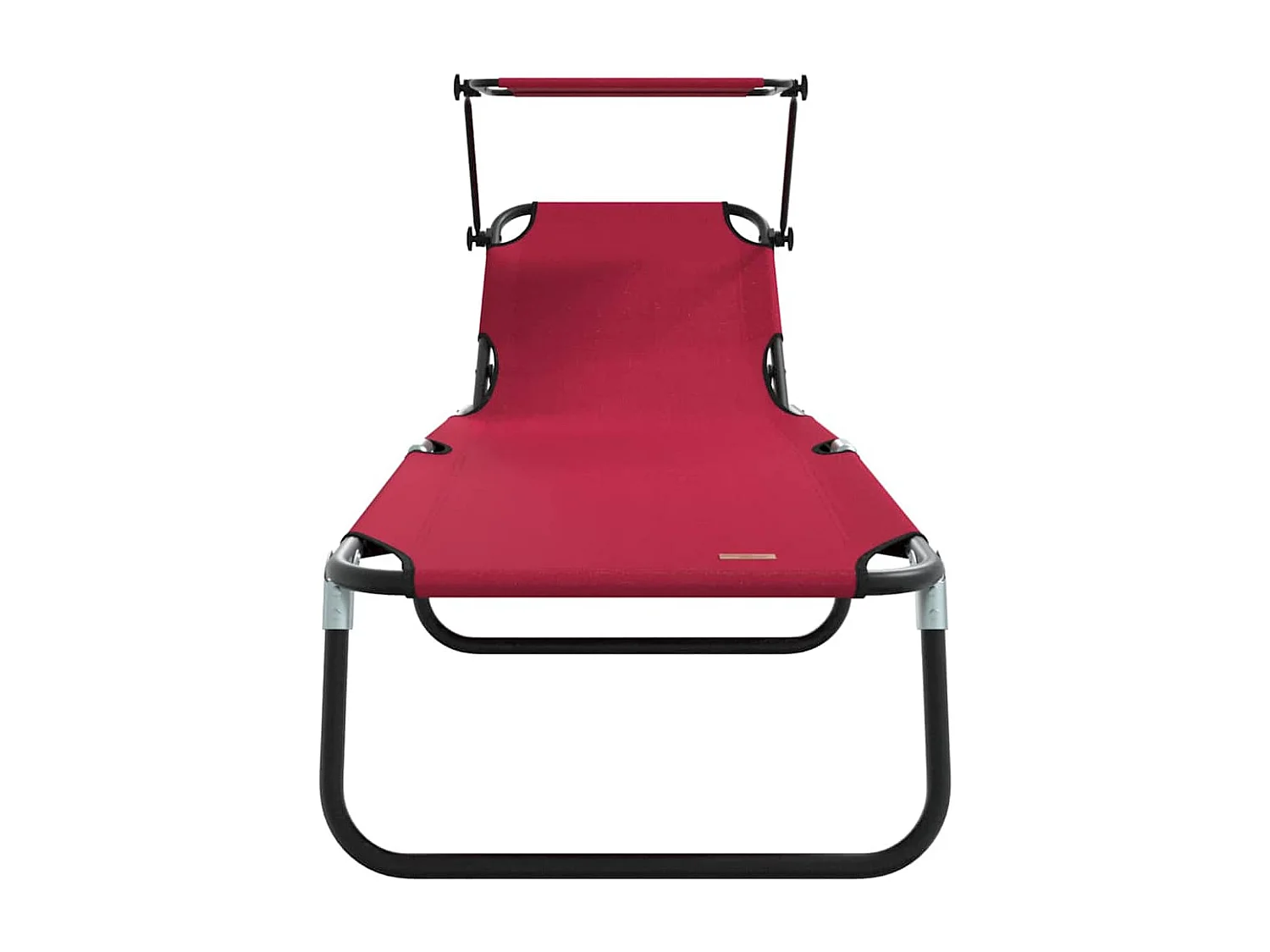 Chaise longue pliable avec un auvent rouge en tissu Oxford 600D