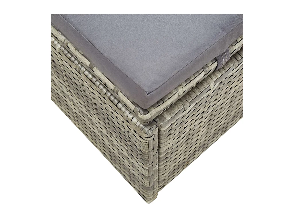 Transat avec coussin Gris Résine tressée