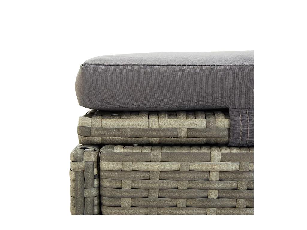 Transat avec coussin Gris Résine tressée