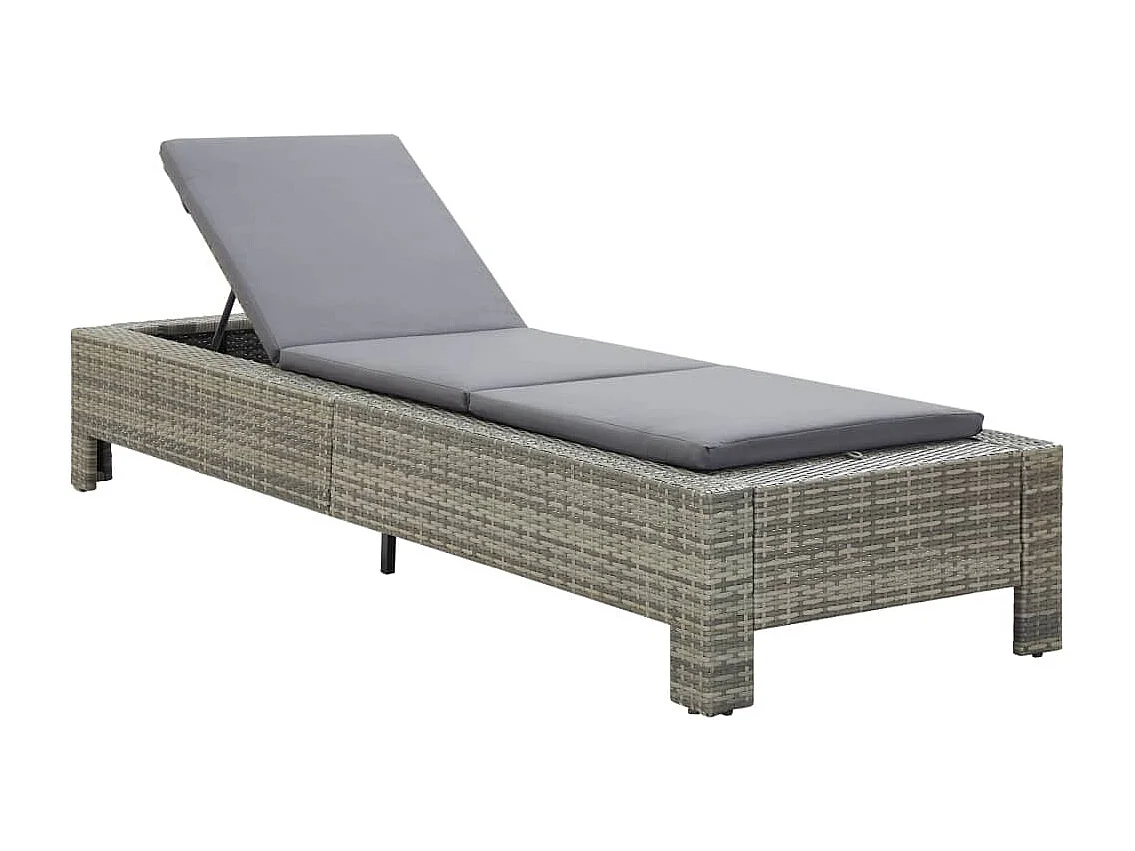 Transat avec coussin Gris Résine tressée