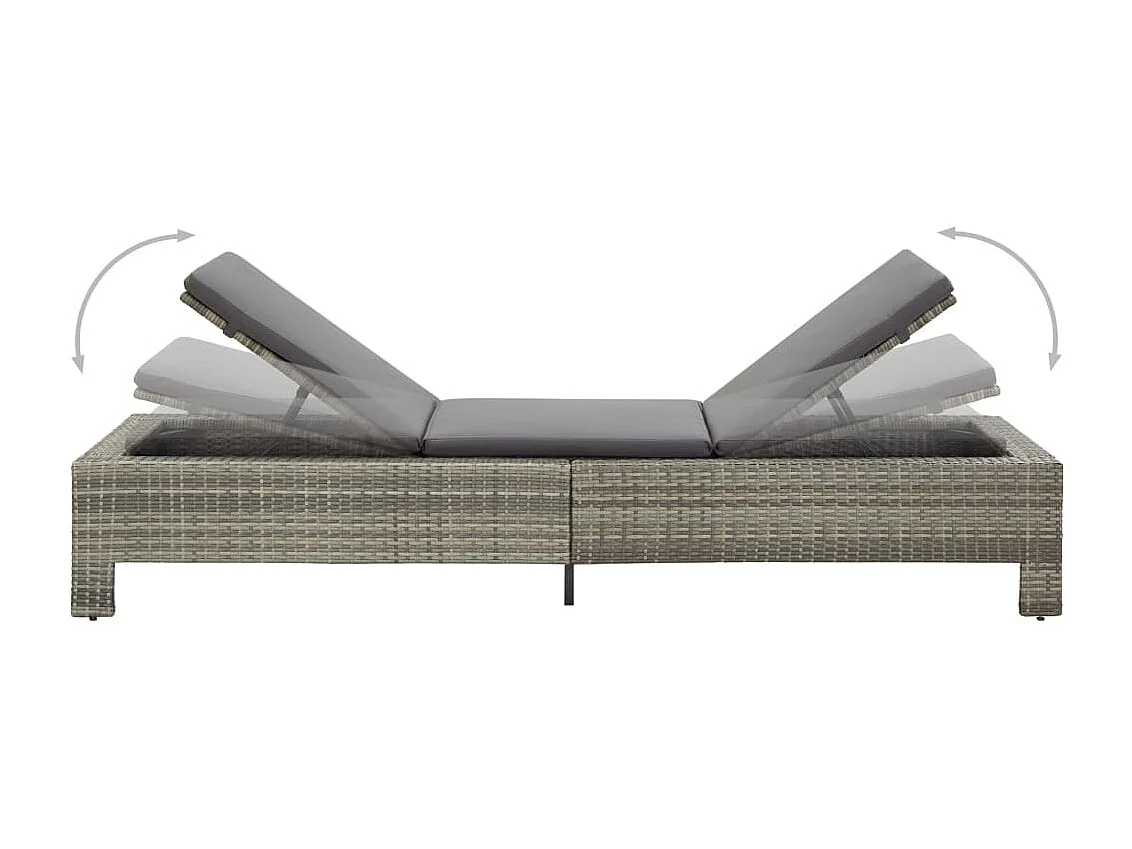 Transat avec coussin Gris Résine tressée