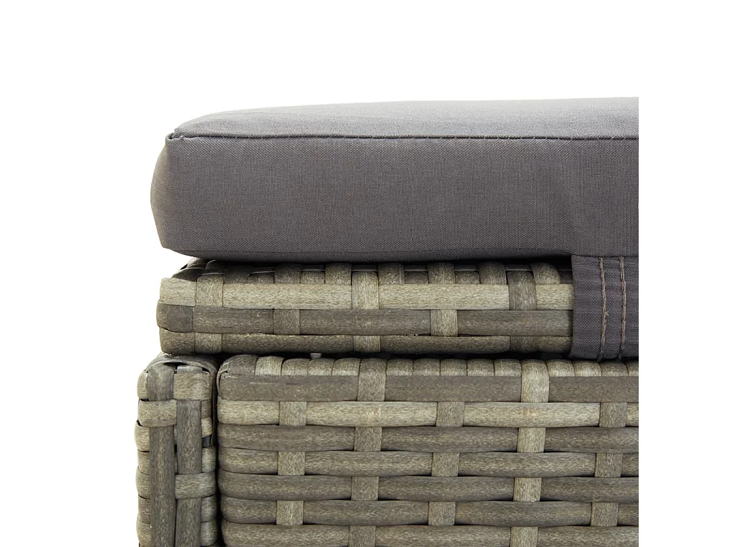 Transat avec coussin Gris Résine tressée