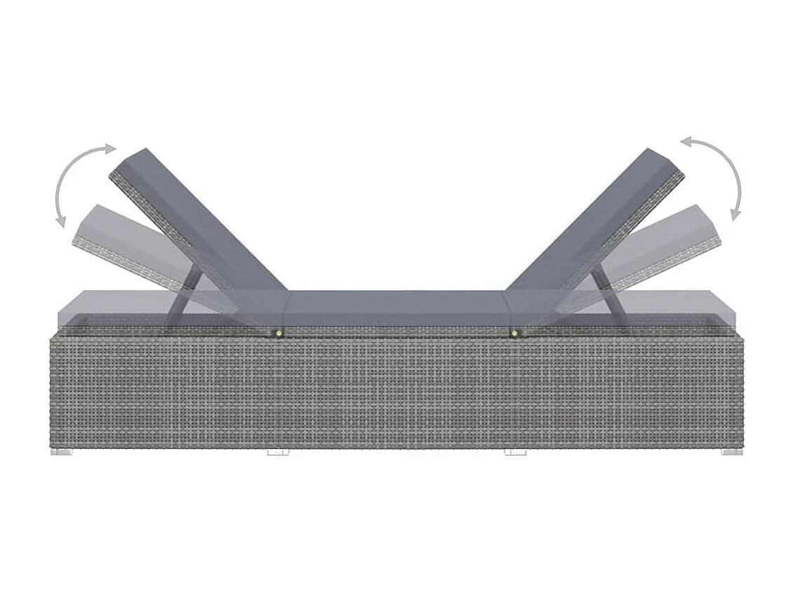 Sillones de jardín mesa de té 3 piezas mimbre sintético gris