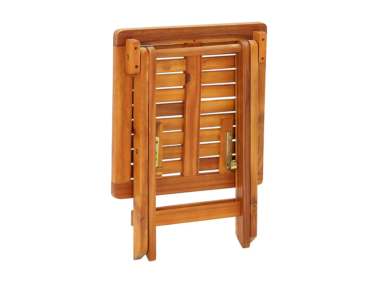 Chaises longues lot de 2 avec table et coussins Acacia solide