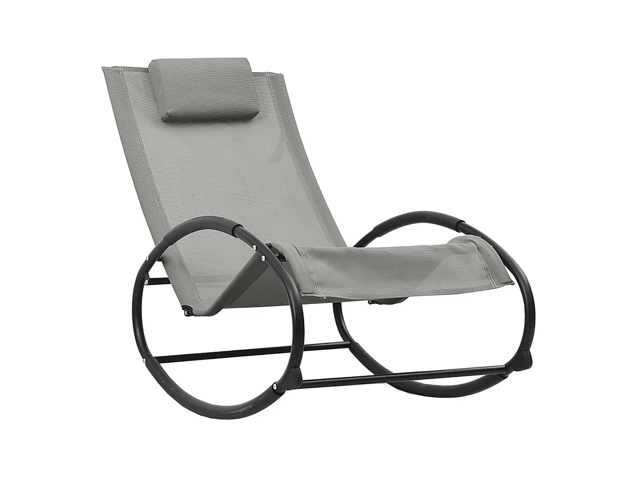 Chaise longue met stalen en grijs textileen kussen
