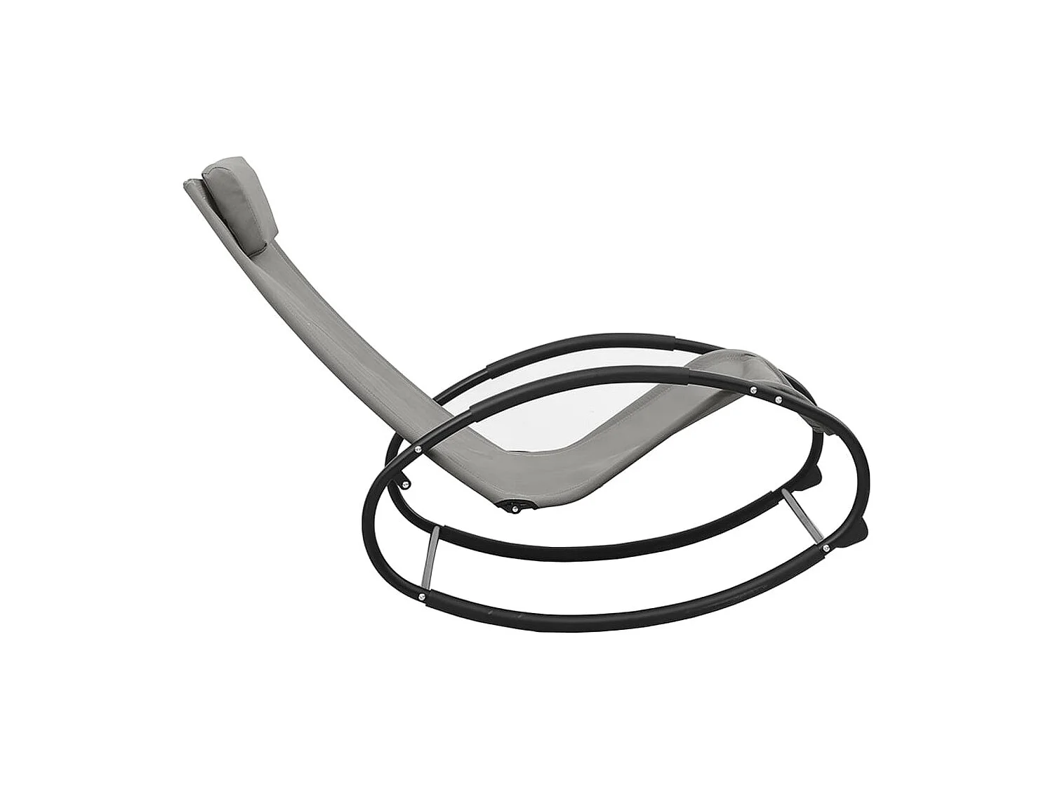 Chaise longue con almohada de textilene de acero y gris